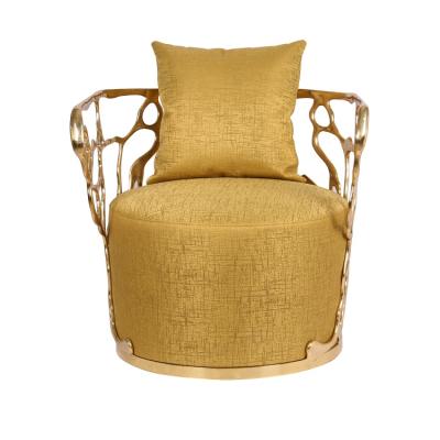 China (Other) Adjustable modern luxury furniture living room leisure chair with copper frame and soft bag leisure chair for sale