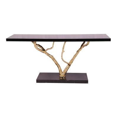 China Modern Post Modern Light Luxury Living Room Marble And Copper Decorative Table for sale