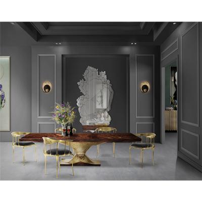 China (Others) adjustable modern living room furniture, unique design brass dining table for sale