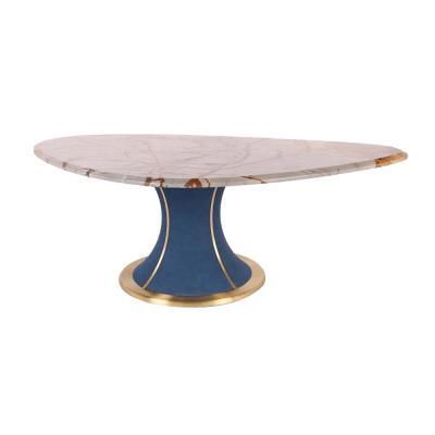 China Modern post-modern light luxury wire drawing irregular tea table for sale