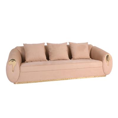 China (Other)Adjustable Modern Luxury Living Room Furniture Copper With Soft Fabric Large Package Sofa for sale