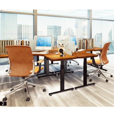 China Work Desk Standing Mechanism (Height) 3 Leg Height Adjustable Electric Corner Standing Desk for sale