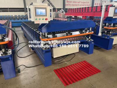 中国 PLC Controlled Mexico Market Corrugated Roll Forming Machine With 5.5KW Power 販売のため