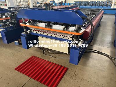 中国 H Beam Base Corrugated Roll Forming Machine 45# Steel Rollers Omron Encoder 15-20m/Min 販売のため