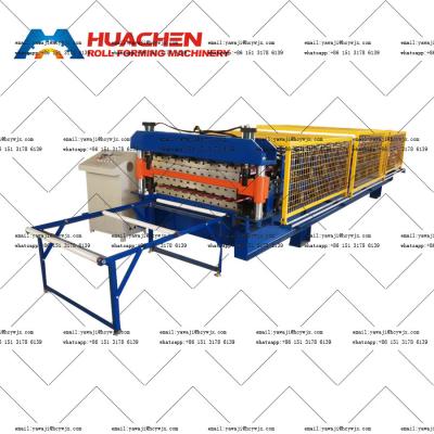 China Chain Drive Aluminum Double Deck Roll Forming Machine Within 380v 50Hz 3 phases for sale