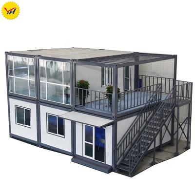 China Fireproof 40ft Rock Wool Sandwich Panel Flat Pack Container House Prefab Homes for sale