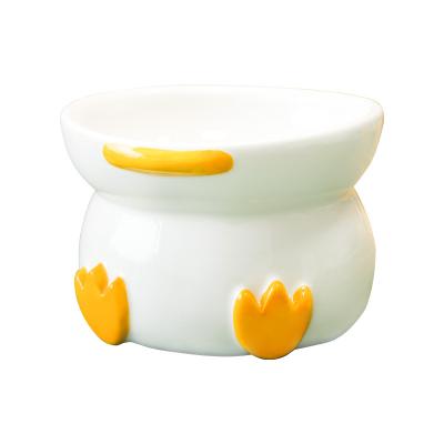 China Sustainable Hot Selling Wooden Rack Bowls Double Ceramic Pet Bowl Custom Logo for sale