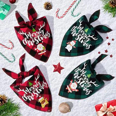 China Christmas Pet Supplies Dog Cat Bandana Single Layer Triangle Pet Saliva Stocked Towel for sale