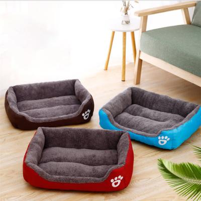 China Wholesale Top Selling Cat Dog Pfluffy Square Pet Beds Super Soft Memory Foam Removable Cover Pet Bed for sale