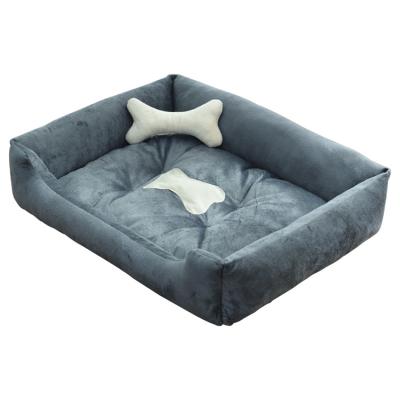 China Removable Cover Pet Bed Sofa Memory Foam Luxury Rectangle Pet Bed Whit Orthopedic for sale