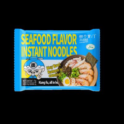 China OEM factory wholesale low fat chinese halal ramen food instant seafood noodles for sale