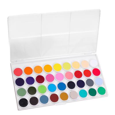 China Rich Dye AOWEN Watercolor Paint Set Solid Cake Half Palette Acrylic Professional Mixing Filters Art Supplies For Artists 36 Colors for sale