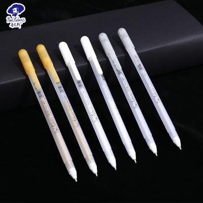 China Paul Rubens Painting Supplies Highlight Color Pen Art Drawing Tools Detail White, 0.8mm Silver and Gold Stationery for Students 153x8.5MM for sale