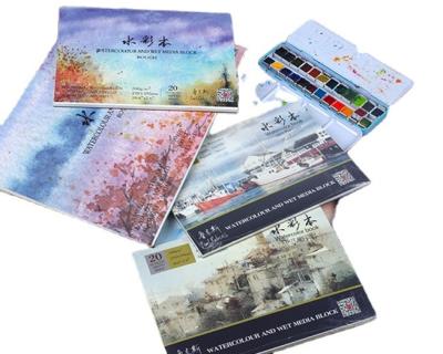 China Professional 50% Paper 200g/300g 20 Cotton Coloring Book Sketchbook Art Boke Watercolor Paper Scratch Pad Covers Art Supplies for Artist for sale