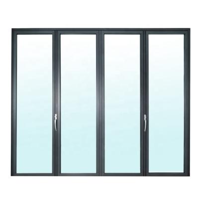 China Custom Waterproof Villa Exterior Aluminum Frame Glass Patio Folding Door for sale