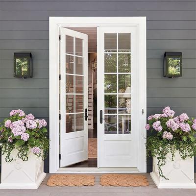 China Durable High Quality Aluminum Double Glass Exterior French Swing Doors for sale