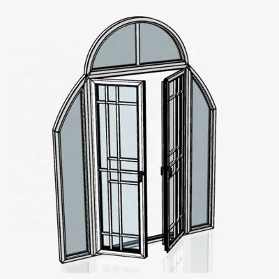 China Front Entrance Waterproof Security Villa French Design Aluminum Glass Double Swing Doors for sale