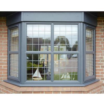 China Magnetic European Glass Casement Glass Patio Style Aluminum Screen Frame Bay Windows for sale