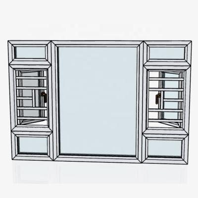 China Magnetic Design Security Grille Screen Aluminum Casement Soundproof Glass Windows for sale