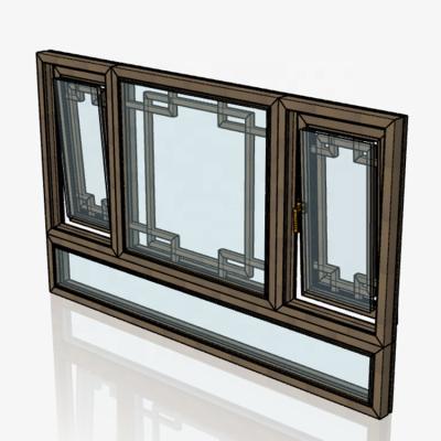 China Luxury Residential Energy Saving Aluminum Casement Hung Glass Windows New Magnetic Screen Design for sale