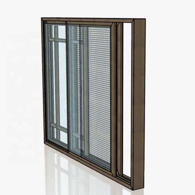 China Magnetic Custom Double Screen Double Hung Sash Sliding Aluminum Glass Residential Soundproof Window for sale