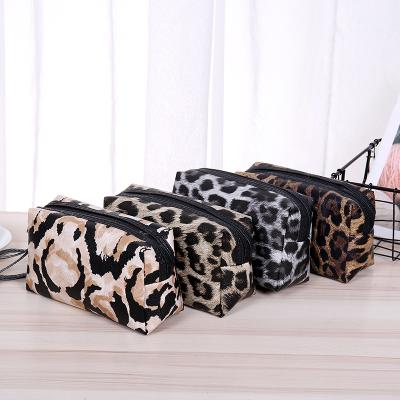 China European and American vintage fashion leopard print fashion vintage large capacity bag PU printing bag portable waterproof washing cosmetic for sale