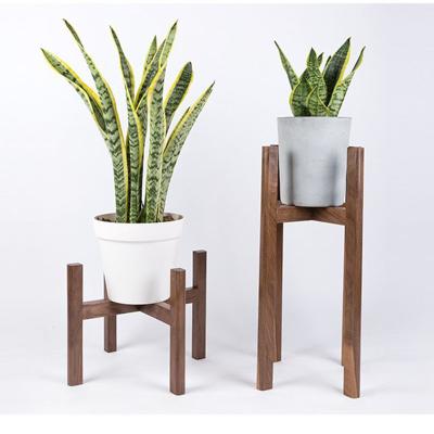 China Promotion Modern Adjustable Garden Plant Outdoor Bamboo and Wood Balance Wood Planter with Stand for sale