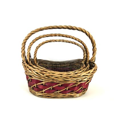 China Willow Wicker Flower /fruit basket wicker baskets cheap natural color viable shopper for sale