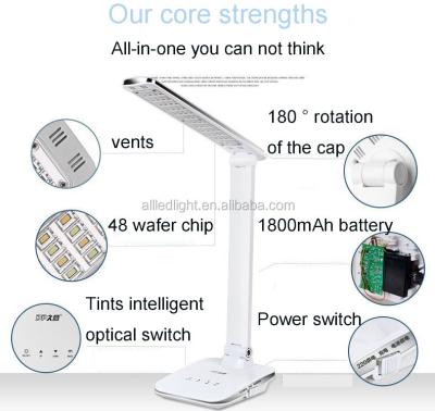 China Modern Portable Adjustable Rechargeable 48 LED Table Lamp Lamp Beads Foldable Desk Lamps for sale