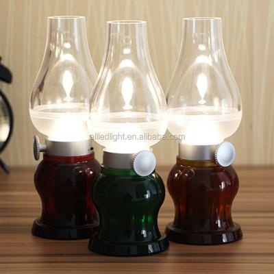 China China Retro LED Table Lamp Manufacture USB Rechargiable Kerosene Lamp Blow LED Modern Table Lamp for sale