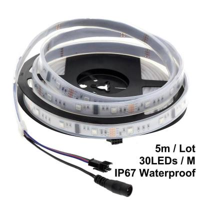 China Indoor and Outdoor Project 5m RGB Dream Magic Led Strip DC12V 6803 IC LED Strip 5050 for sale