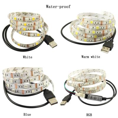 China USB LED TV Strip Light Bright SMD5050 DC 5V Flexible LED Copper Bottom Tape 50CM 1M 2M 3M 4M 5M DIY Decorative Strip for sale