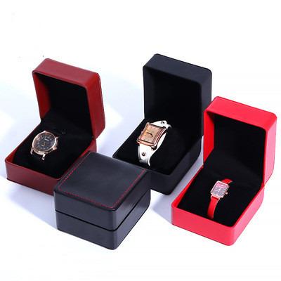 China Handmade Watch Boxes & Wholesales Luxury Custom Cheap Leather Cases PU Watch Packaging Box Simple Watch Gift Boxes For Ladies Man for sale