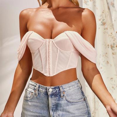 China 2022 Fashionable Simple Casual Anti-pilling Boutique Wholesale Clothing Shorts Sheaths Sheer Mesh Sell Product Woman Sexy V-Neck Tops for sale