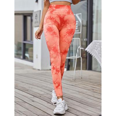 China Breathable China Import Clothes Hip Lifting And Tight Running Tie-Dye Seamless High Waisted Yoga Leggings for sale