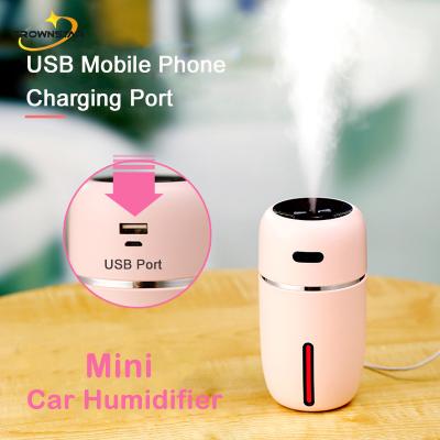 China 2021 New Mini LED USB Car Air Humidifier Essential Oil Diffuser Household Room Desktop Spray Mist Humidifier for sale