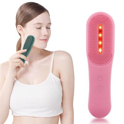 China Hot Sale DEEP CLEANING USB Charging LED Photon Cleansing Vibration Electric Silicone Brush Photon Facial Deep Cleansing Device for sale