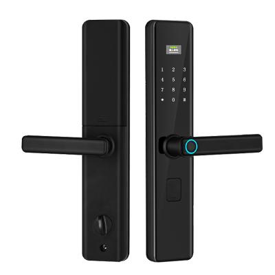 China Aluminum Alloy Fingerprint Lock for Hotel with Touch Keypad IC Card and Password Verify Biometric Digital Door Lock for sale