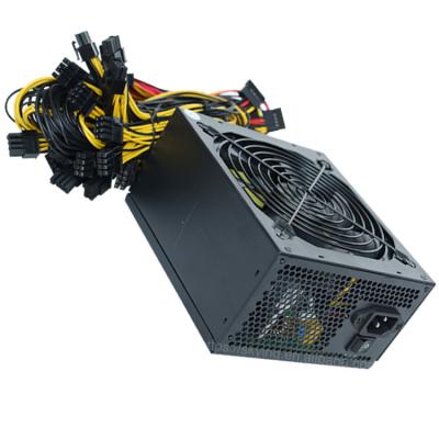 China PSU PC Power Supply Support 8PCS GPU Graphics Card SKPS-1800W-2 ATX Power Supply 1800W P8 CPU 4 PIN Black for sale