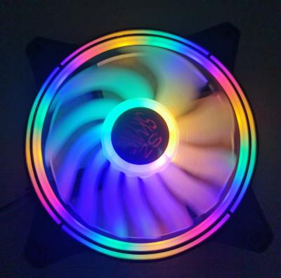 China Cooling Computer Case Fansdual Rings Colorful Fan For Gaming PC Computer Fan 4 Terminal 120mm With RGB Fans for sale