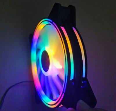 China Computer Case Colorful Fan Interior External Lighting For Gaming PC Computer Fan 4 Pin 120mm Fans for sale