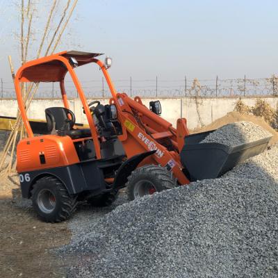 China New Material Construction EREL06 0.6 Ton Front End Type Shovel Electric Bucket From EVERUN China Stores Small Mini Wheel Loader With Attachment for sale