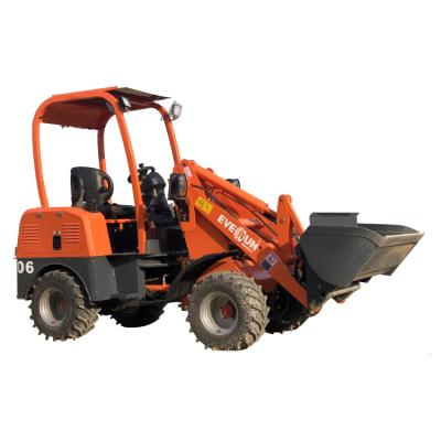 China Building Material Stores New Chinese EVERUN CE EPA Gear Box EREL06 0.6 Ton Garden Electric Machinery Bucket Small Mini Wheel Loader for sale