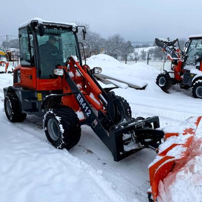 China China EVERUN ER412 1200kg CE EPA Garden Shovel Bucket Front Mini Small Wheel Loader Building Material Stores New With Snow Blower for sale