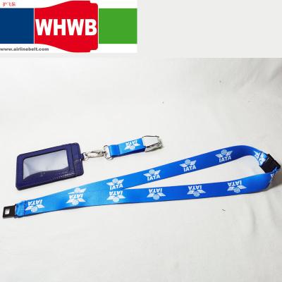 China Polyester A.I.T.A Airline Aircraft Seat Belt Buckle Polyester Lanyard For Transit Pilot Phone ID Card Holder Boarding String Key Lanyards for sale