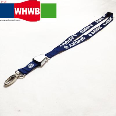 China Polyester Silk Screen Printed Airbus Boeing Airlines ID Card Holder Lanyard Airplane Buckle Neck Chess Cell Lattice Strap String Lanyards for sale