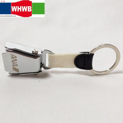 China Japanese Custom ANA Airlines Airplane Safety Seat Belt Buckle Metal Key Chain Key Ring For Car Interior Key Accessories Gift for sale