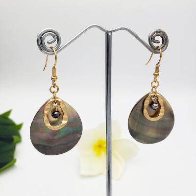 China Wholesale CLASSIC Hawaiian Abalone Shell Jewelry Gold Plating Shell Pearl Earrings Natural Pearl Earrings for sale