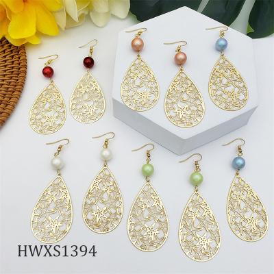 China CLASSIC Hawaii Gold Pearl Beaded Summer Fashion Earrings Starfish Ocan Earrings for sale