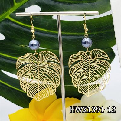 China CLASSIC Hawaiian Earrings Big Gold Plated 18k Gold Plated Earrings Jewelry for sale